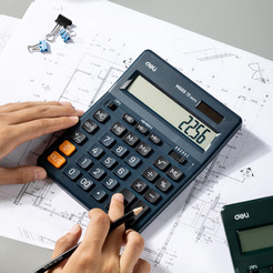 Калькулятор Deli EM888F-blue