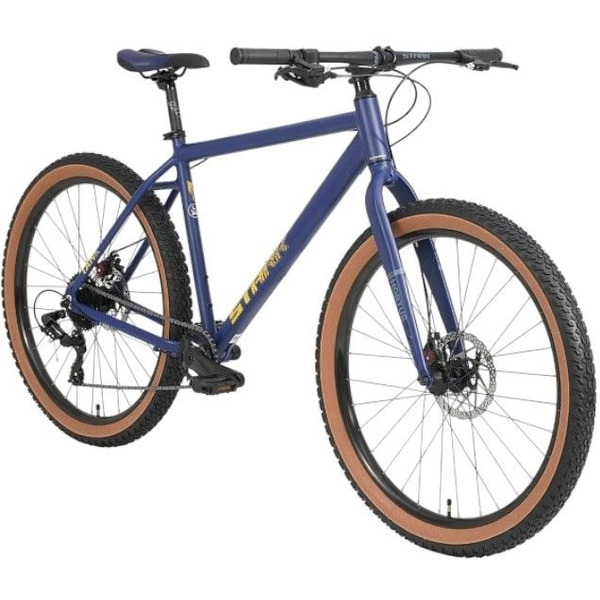 Велосипед STARK Tank 27.1 D+ 2025 16, темно-синий матовый/теплый желтый