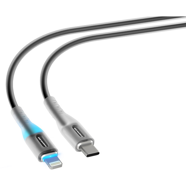 Кабель Atomic Ledit Usb-C-Lightning PD 27W LED / 30.374 (1.2м, черный)