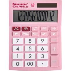 Калькулятор BRAUBERG Ultra Pastel-12-PK 250503 (розовый)
