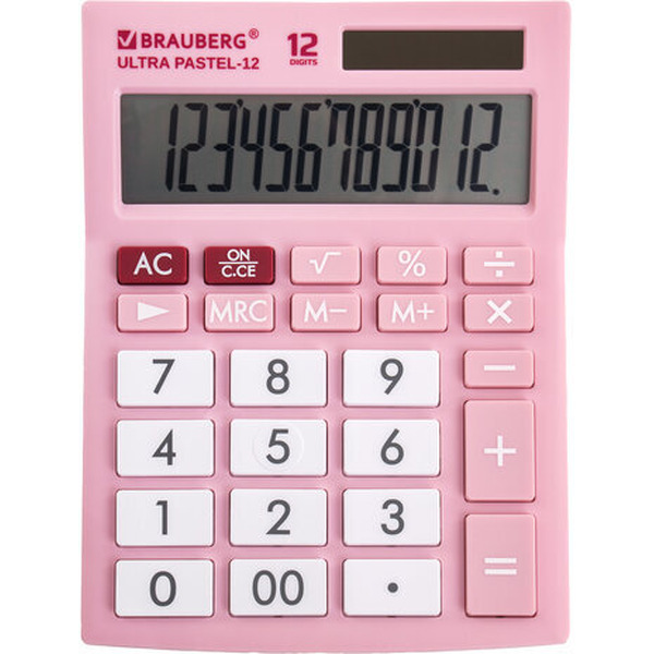 Калькулятор BRAUBERG Ultra Pastel-12-PK 250503 (розовый)