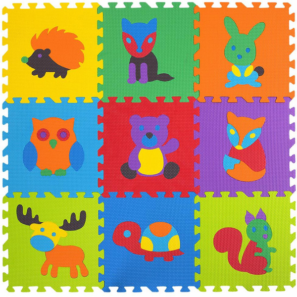 Коврик-пазл напольный ЮНЛАНДИЯ Зверушки 664666