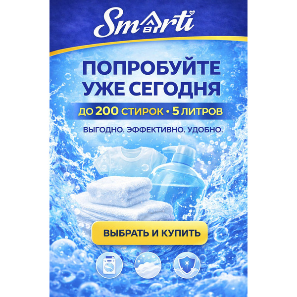 Гель для стирки Smarti ALL in ONE универсальный 5L (200 стирок)