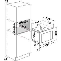 Встраиваемая микроволновая печь Hotpoint MF25G BL H