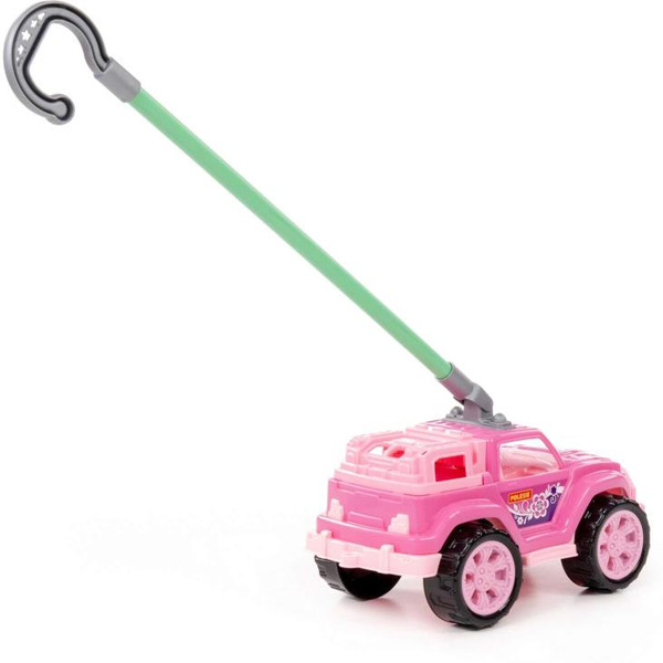 Автомобиль-каталка Полесье Легионер с ручкой (розовый) 63905