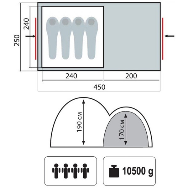 Палатка TRAMP Sphinx 4 ( V2 )
