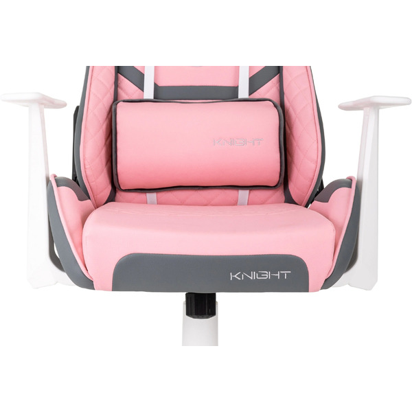 Кресло игровое Бюрократ Knight Catzy (экокожа, серый/розовый)