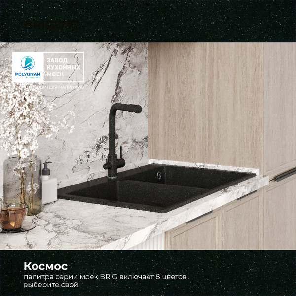 Кухонная мойка Polygran Brig 790 (космос)