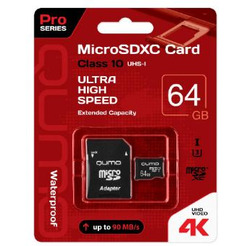 Карта памяти QUMO microSDXC (UHS-1) 64GB (QM64GMICSDXC10U3