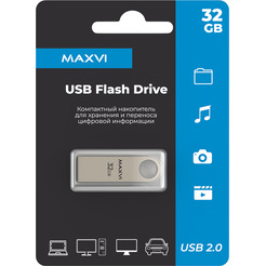 USB флеш Maxvi MK 32GB FD32GBUSB20C10MK (серебристый)