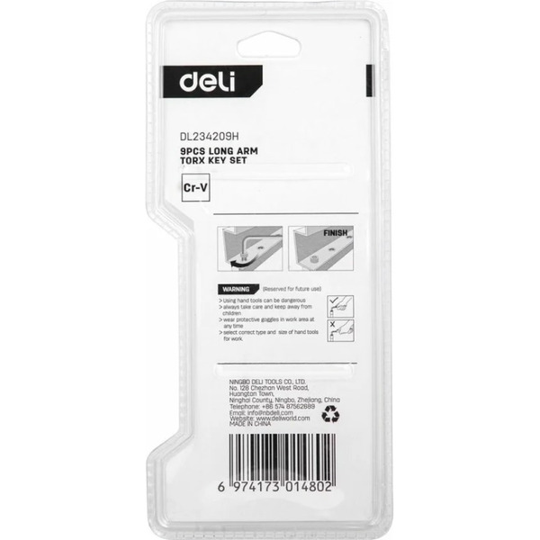 Набор Г-образных ключей Deli DL234209H (9шт)