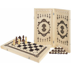 Шахматы, шашки, нарды 3в1 ЗОЛОТАЯ СКАЗКА 665364