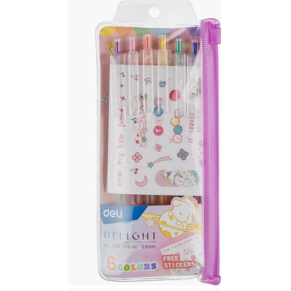 Набор ручек гелевых DELI G1186C (6 шт)