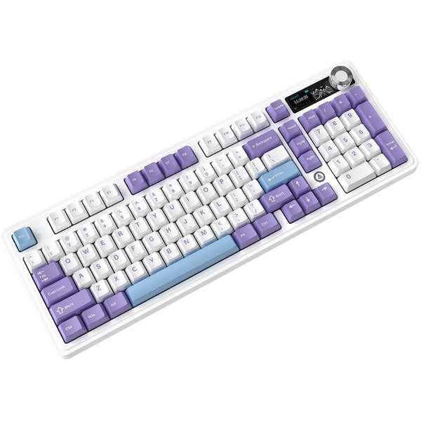 Компьютерная клавиатура AJAZZ AK980 V2 (фиолетово-бело-синяя)
