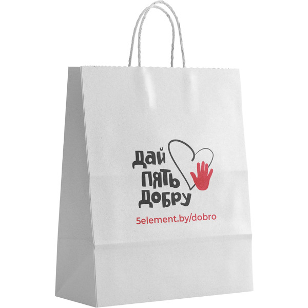 Пакет бумажный 5 ЭЛЕМЕНТ "Дай 5 Добру" (большой)