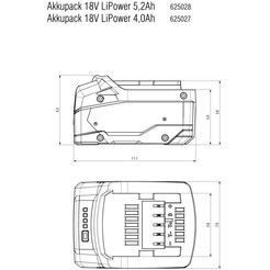 Аккумулятор Metabo 625028000 (18В/5.2 Ah)
