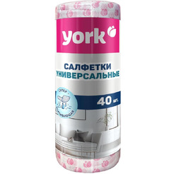 Салфетки вискозные YORK Тюльпан Премиум в рулоне 40шт. (25х40 см) 020480