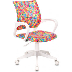 Кресло Бюрократ Burokids 1W (мультиколор алфавит/пластик белый)