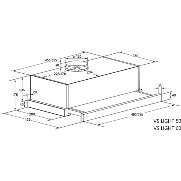 Кухонная вытяжка Maunfeld VS Light 50 (нержавеющая сталь)