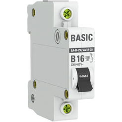 Выключатель автоматический EKF Basic ВА 47-29 1P 16А (B) 4,5кА
