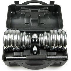 Набор хромированных гантелей AMETIST 30 кг (в чемодане)