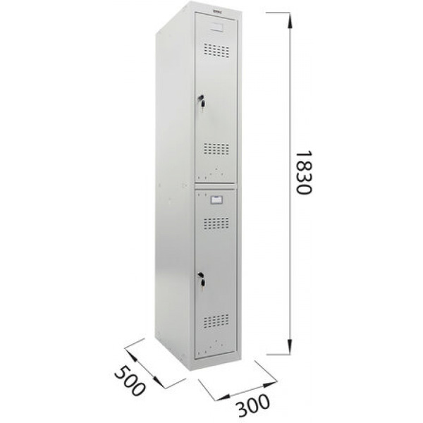 Шкаф металлический для одежды BRABIX LK 12-30
