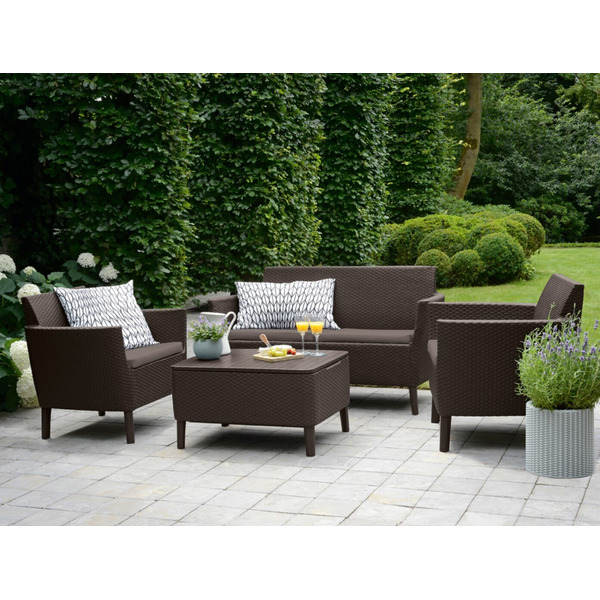 Комплект садовой мебели Keter Salemo 2-sofa Set 258966 (коричневый)