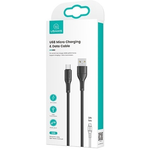 Кабель Usams MicroUSB US-SJ502 U68 (черный)