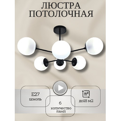 Потолочный светильник Mirastyle BL-1396/6 BK