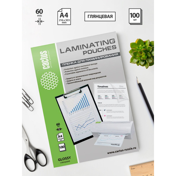 Пленка для ламинирования Cactus CS-LPGA460100
