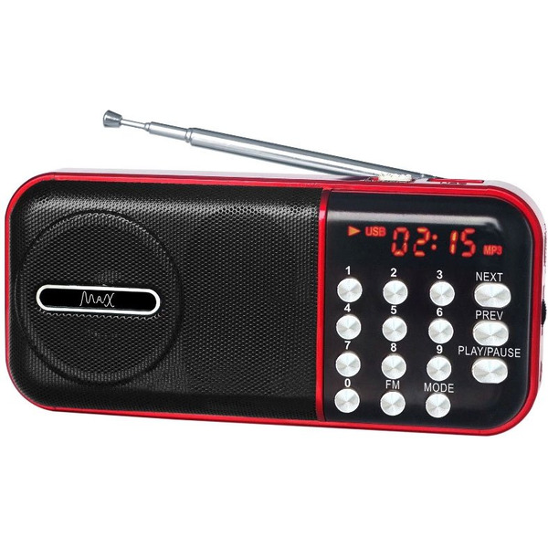 Радиоприемник MAX MR-321 (черный/красный)
