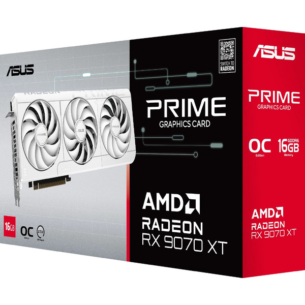 Видеокарта ASUS PRIME RX 9070 XT White OC 16GB GDDR6 (PRIME-RX9070XT-O16G-WHITE)