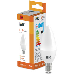 Лампочка IEK LED Candle C37 400lm 3000K E14