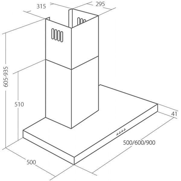 Вытяжка Akpo Feniks Slim Glass 90 wk-9 (черный/нержавеющая сталь)