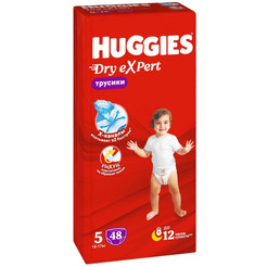 Детские трусики-подгузники Huggies Dry Expert Mega 5 (12-17кг), 48 шт