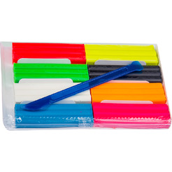 Пластилин восковой "Енот на острове Куба" 8 цветов, 120г, флуоресцентный, со стеком, (Мульти-Пульти) арт. ФП_11060