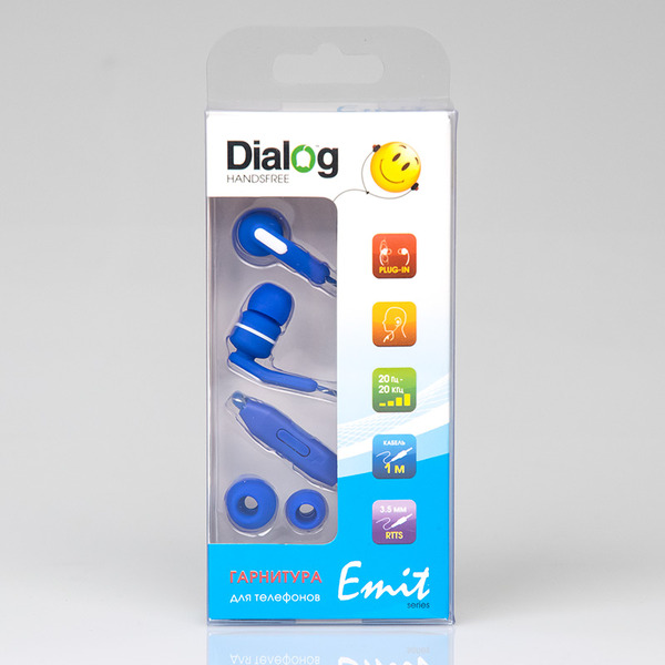 Наушники с микрофоном Dialog ES-F15 (синий)