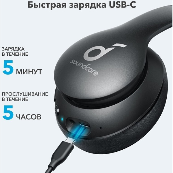 Наушники беспроводные SOUNDCORE Life 2 Neo (SDC-A3033G11-BK) черный