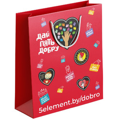 Пакет с ламинацией 5 ЭЛЕМЕНТ "Дай 5 Добру" (маленький)