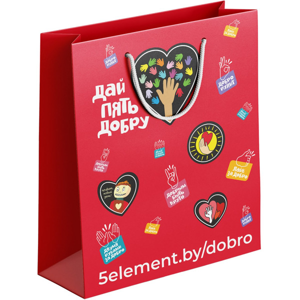Пакет с ламинацией 5 ЭЛЕМЕНТ "Дай 5 Добру" (маленький)