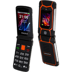 Мобильный телефон Maxvi E 10 (черный/оранжевый)