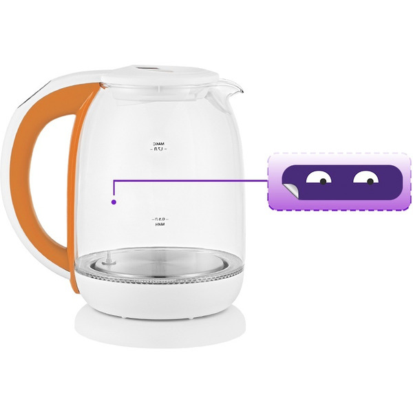 Электрический чайник KITFORT KT-6140-4 (белый/оранжевый)