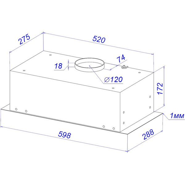 Вытяжка кухонная ZORG BASTA 1030 60 M WH