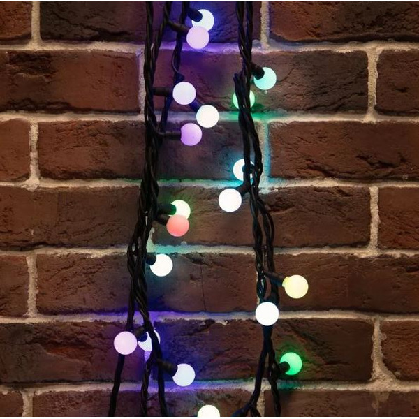 Гирлянда светодиодная NEON-NIGHT Мультишарики Ø17,5мм 10м 80 LED RGB 303-679