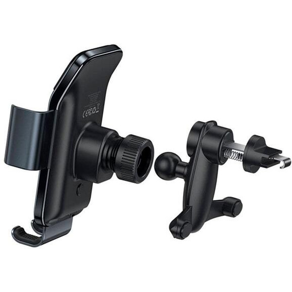 Автомобильный держатель Baseus SUZG000001 Smart Solar Power Wireless Car Mount Electric Holder Black