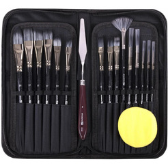 Набор кистей BRAUBERG ART DEBUT 201043 (15 штмастихин и художественная губка)