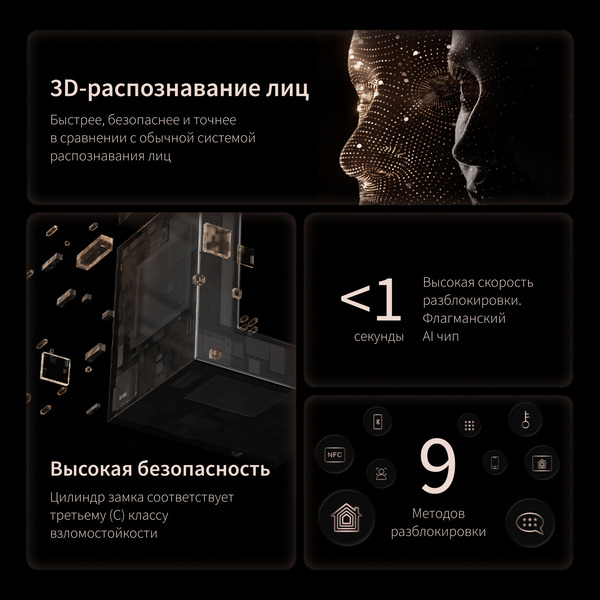 Умный замок Aqara D200i (ML-D01D) черный