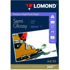 Фотобумага Lomond Полуглянцевая A4 260 г/кв.м. 20 л