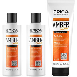 Набор EPICA Professional Amber Shine Organic (шампунь 250мл + кондиционер 250мл + маска 250мл)