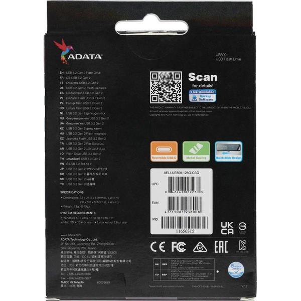 Флеш диск A-Data AELI-UE800-128G-CSG